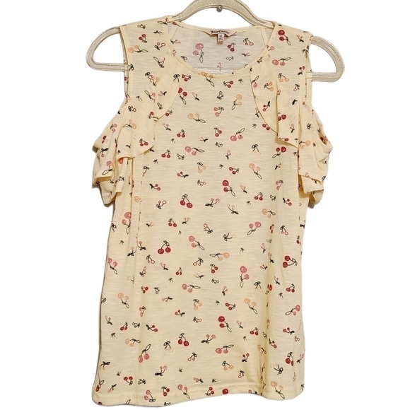 Juicy Couture | Cherry Printed Cold Shoulder Shirt (Size Medium) - Picture 2 of 13